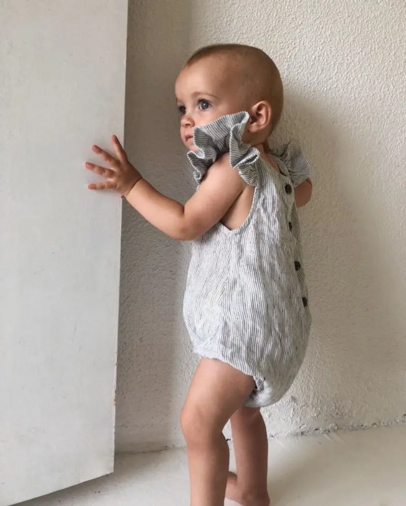 Emmababy الأزياء الوليد الطفل الفتيات الفتيان الملابس السروال القصير مخطط بذلة الزي الملابس لنا 0-18 أشهر