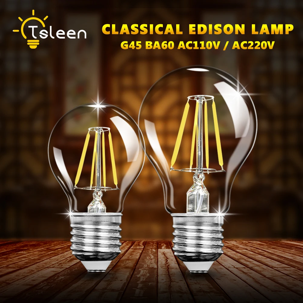 6 шт. декоративные светодиодные лампы E27 E26 220 В 110 8 Вт 16 Вт|led bulb e27|led edison lampled |