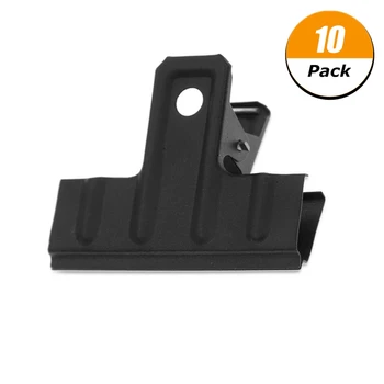 

10Pcs New Paper Clip 7.5cm Foldback Metal Binder Clips Black Grip Clamps Office School Stationery Paper Document Clips