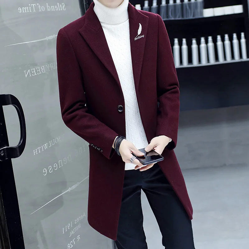 2018 Men Wool Long Jacket Coat , Mens Coats , Winter Mens Black Trench Jackets , Big Size Casual Lapel Burgundy Men's Jacket 2018 Men Wool Long Jacket Coat , Mens Coats , Winter Mens Black Trench Jackets , Big Size Casual Lapel Burgundy Men's Jacket