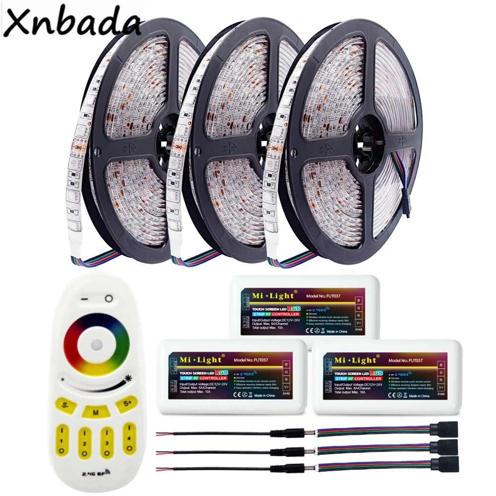 Выделите 5 м 10 м 15 м 20 м 5050SMD RGB светодио дный полосы 60 светодио дный s/М гибкий свет DC12V Milight RGB светодио дный контроллер дистанционного управления Комплект