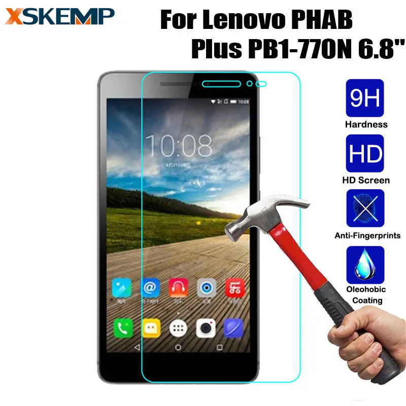 

9H Tempered Glass Screen Protector For Lenovo PHAB Plus PB1-770N 6.8" inch Explosion Proof Transparent Toughened Protective Film