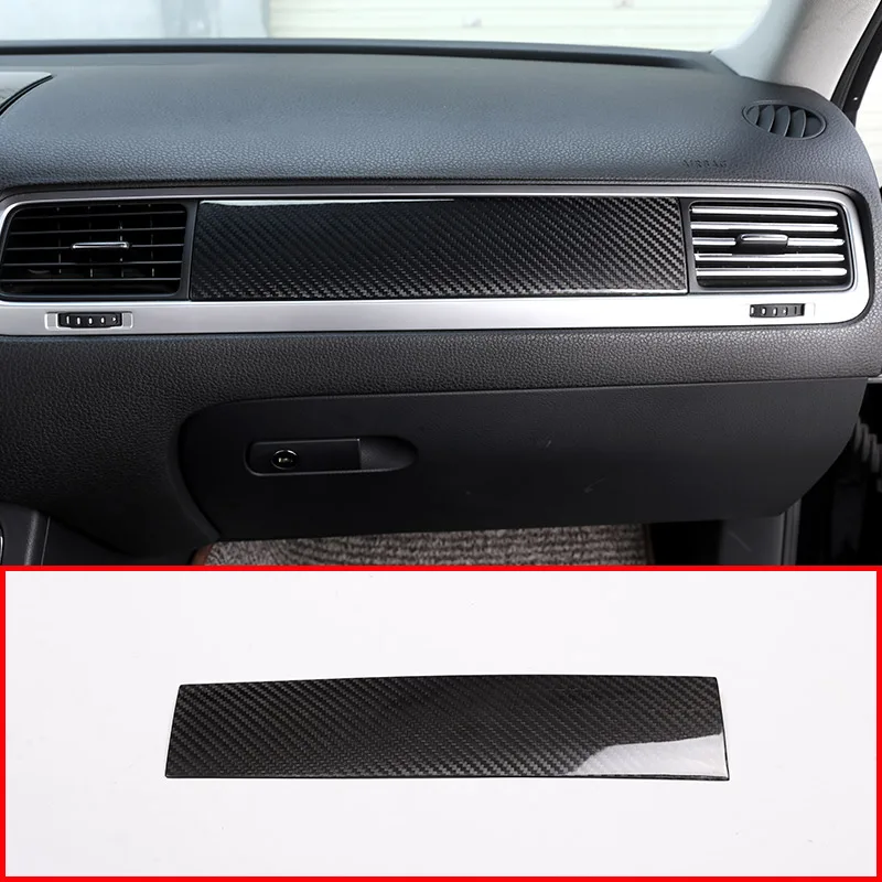 Real Carbon Fiber Car Passenger Side Box Decoration Cover Trim For Volkswagen Touareg 2011 2018