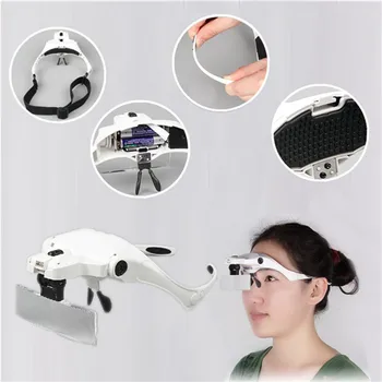 

1.0X 1.5X 2.0X 2.5X 3.5X Magnifier Loupe Magnifying Glasses With 2 LED Lights Lamp Watchmaker Jewelry Repair Tools