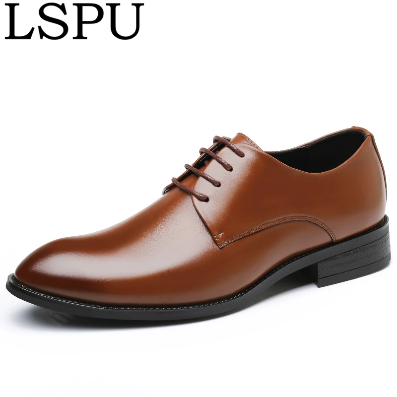 

New Arrival Pointed Toe Men Casual Business Shoes Lace Up Breathable Casual Leather Shoes Fashion Men Dress Shoes Plus Size38-48