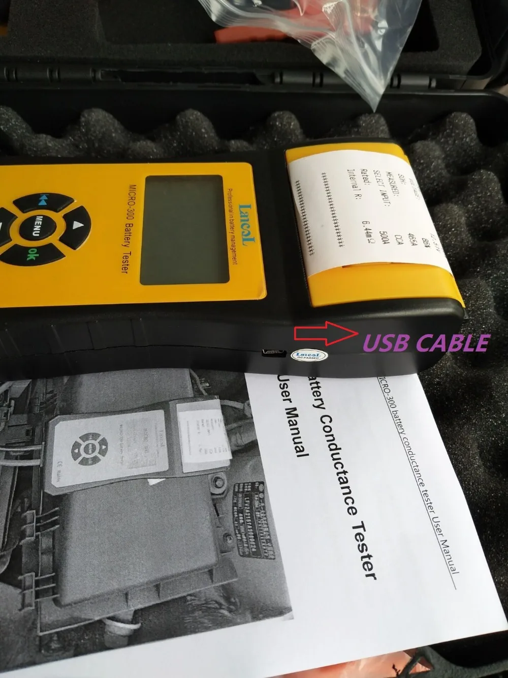Lancol Mobil Baterai Tester Auto CCA Baterai Analyzer dengan Printer  Thermal MICRO-300 Otomotif Baterai Kapasitas Tester