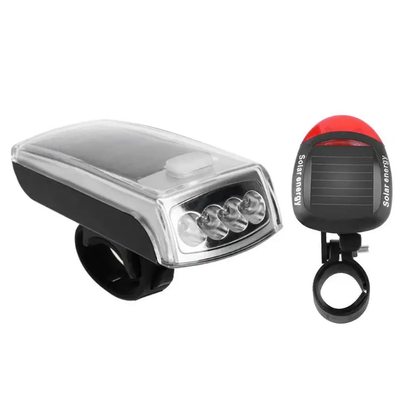 Bike Light Set USB Charging Headlight+Solar Power Taillight With