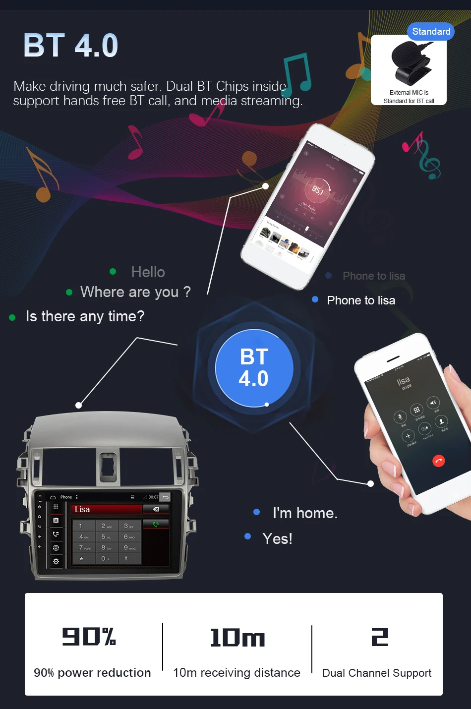 Best Eunavi 4G+64G  6 core android 9.0 car dvd for Toyota Corolla E140/150  2007-2011 multimedia car radio gps navi PX6 Radio WIF 9