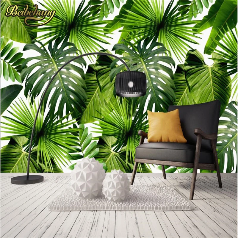 beibehang Banana leaves papel de parede 3d photo wallpaper murals TV backdrop large wall mural wallpaper painting contact-paper