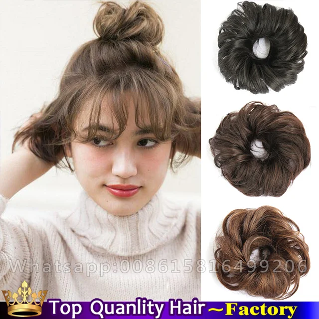 Synthetic Elastic Chignon Scrunchie Buns Chignon Hairpiece Fake