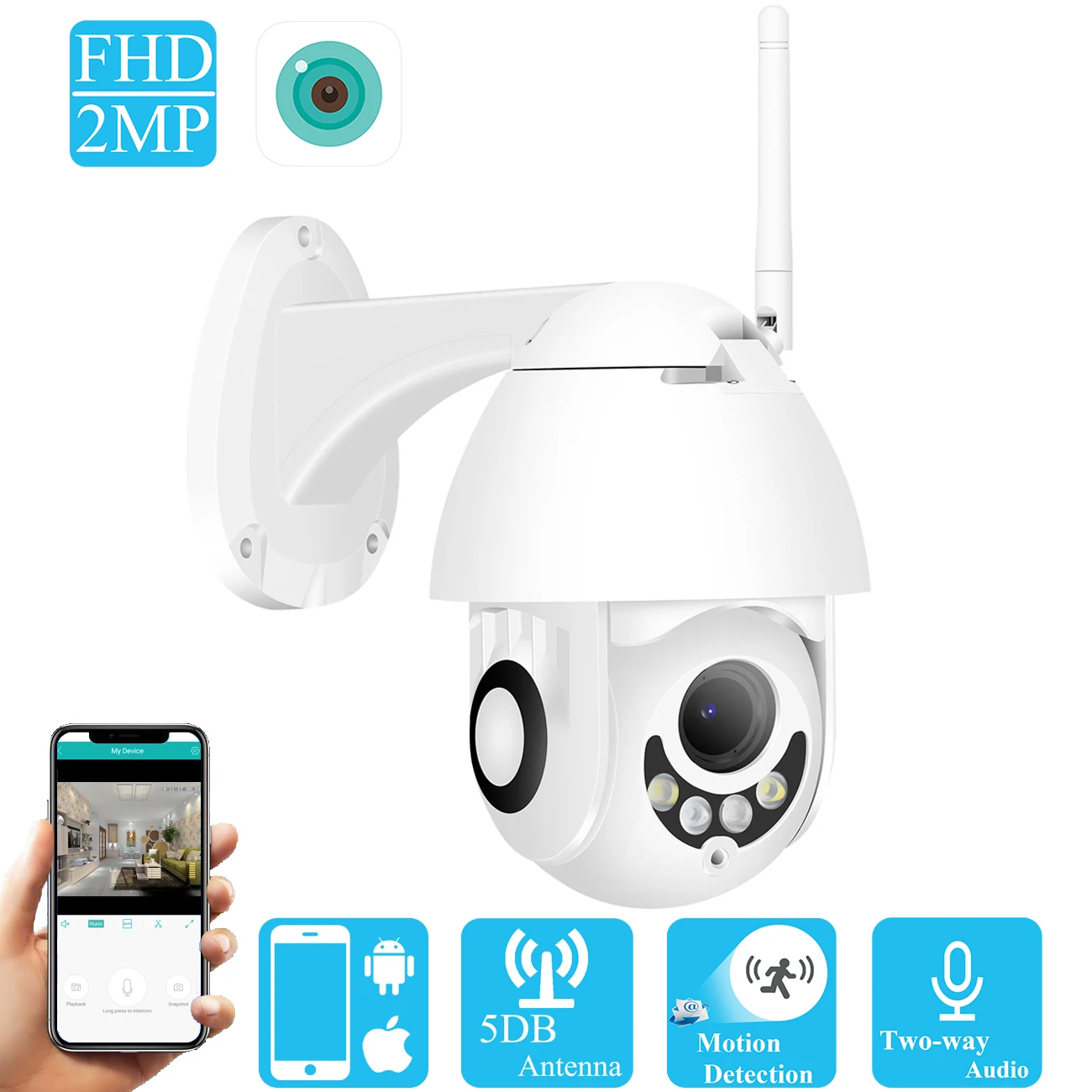 

BESDER H.265 1080P WiFi IP Camera Wireless Wired PTZ Outdoor Speed Dome CCTV Security Video Camera App ICSee Two Way Audio ONVIF