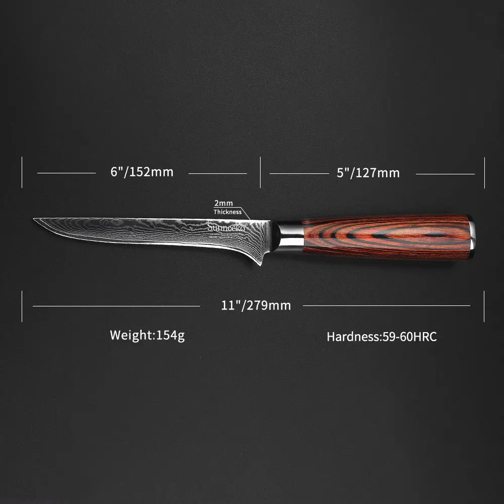 Нож кухонный из дамасской стали 6 дюймов VG10|knife japanese|damascus boning knifeboning knife |