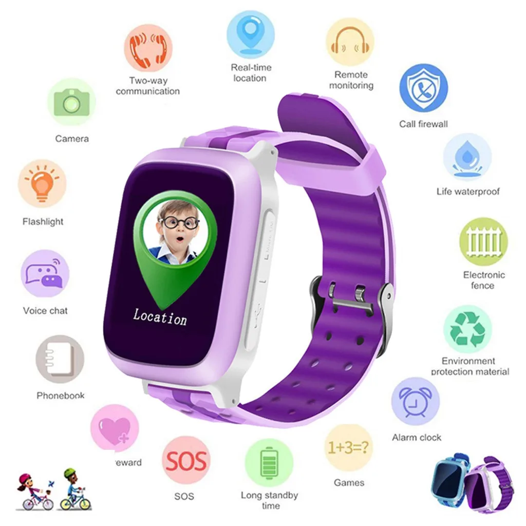 

Kids Baby GPS WiFi Locator Tracker Position Smart Watch Anti-lost Monitor For Kid Safety Perfect Gift For Kids 524#