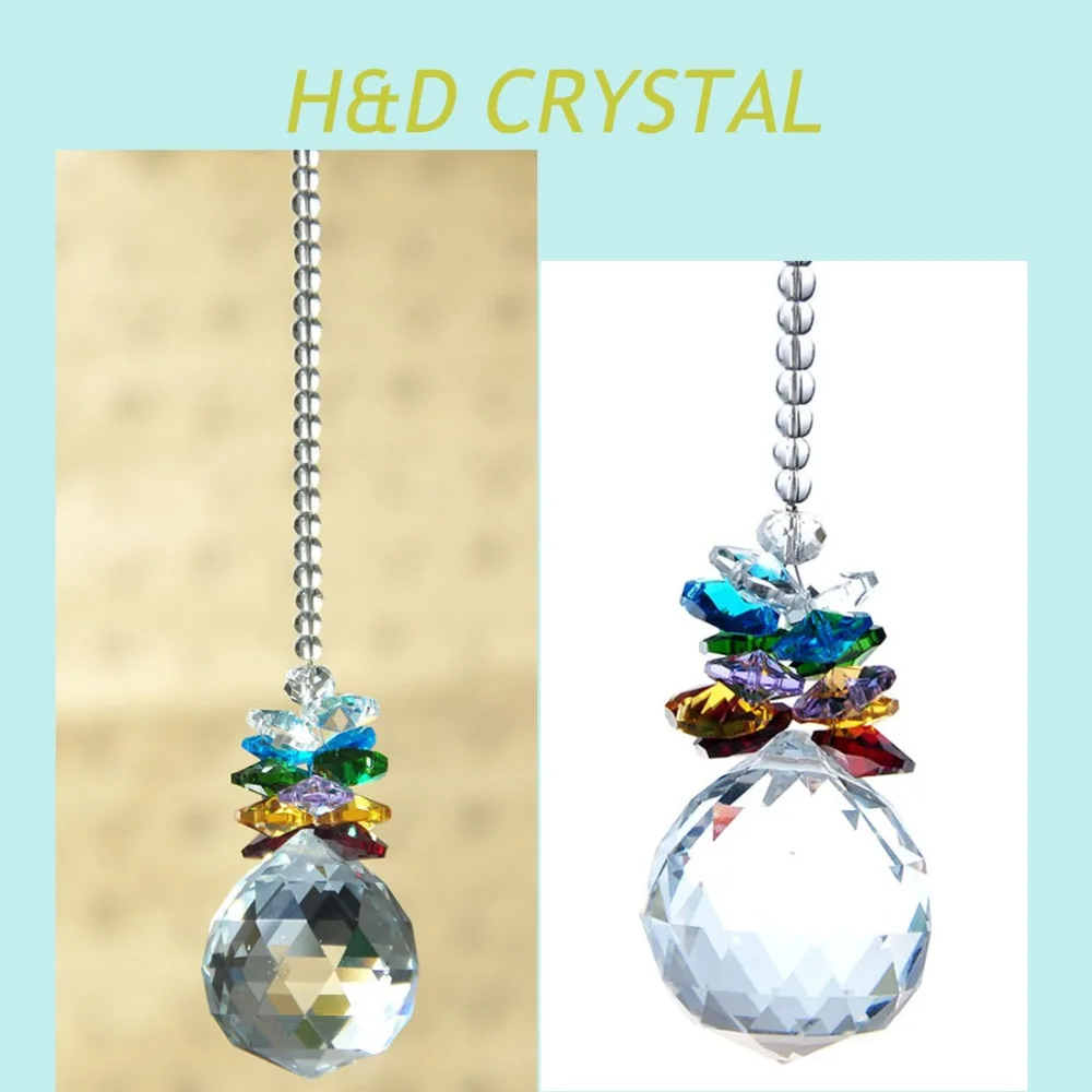 H& D хрустальный шар, Радужный производитель, украшение для дома, стекло, украшение для автомобиля, зеркало для крыльца, декоративная фигурка, висячий кристалл, Ловец Солнца