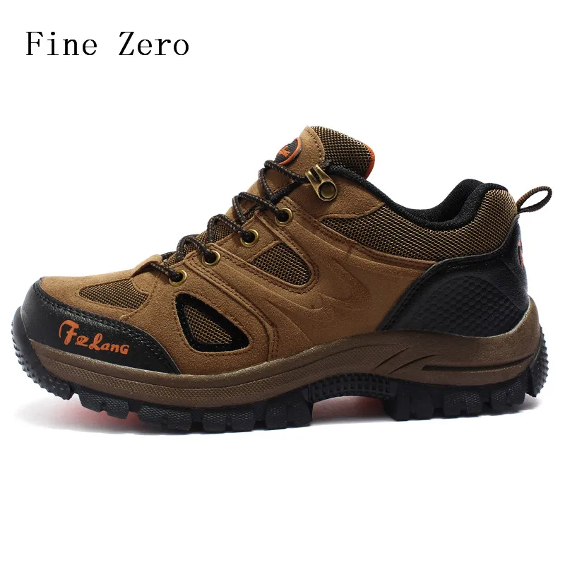 

Male Sport Anti-skid Trekking Safety Shoes Man Outdoor Climbing Waterproof Mountain Suede Leather Man Footwear plus size 48