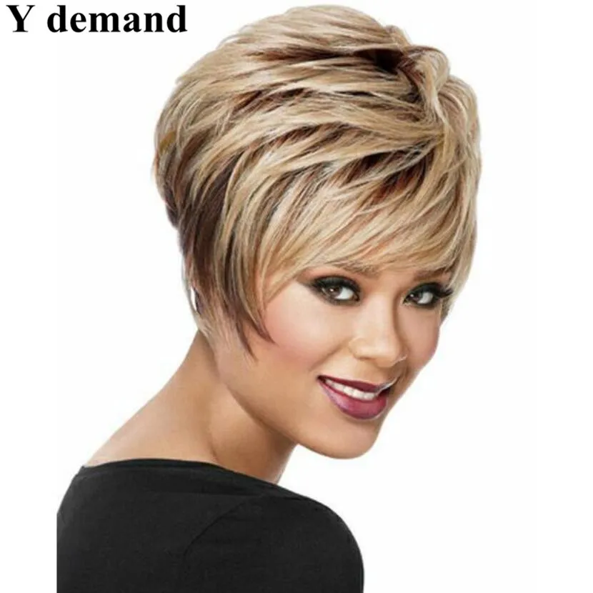 Top Quality Celebrity hairstyles Halle Berry Graceful Hairstyle Super  Natural Short straight Blonde 4 Inches Wig - AliExpress