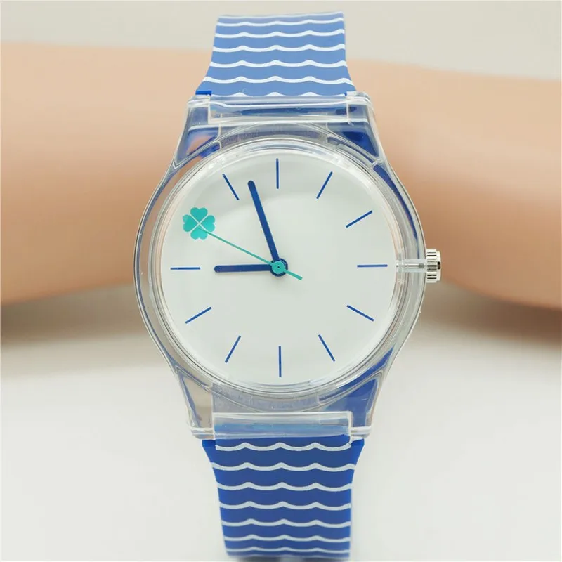 New arrival Simple Four leaf clover design Quartz Watch Silicone wristWatch Students Children and women Analog 5