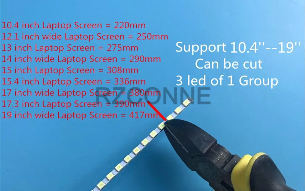 Lâmpadas LED Backlight para Atualização Monitor LCD, 2PCs, 10,4 pol, 220*2mm
