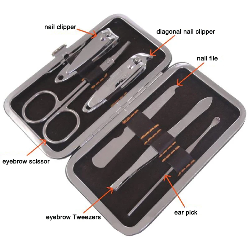 6 шт./компл. углеродистая сталь ножницы-пинцет ногтей маникюрный набор для ухода за ногтями инструменты с мини щипчики для ногтей пилка для ногтей