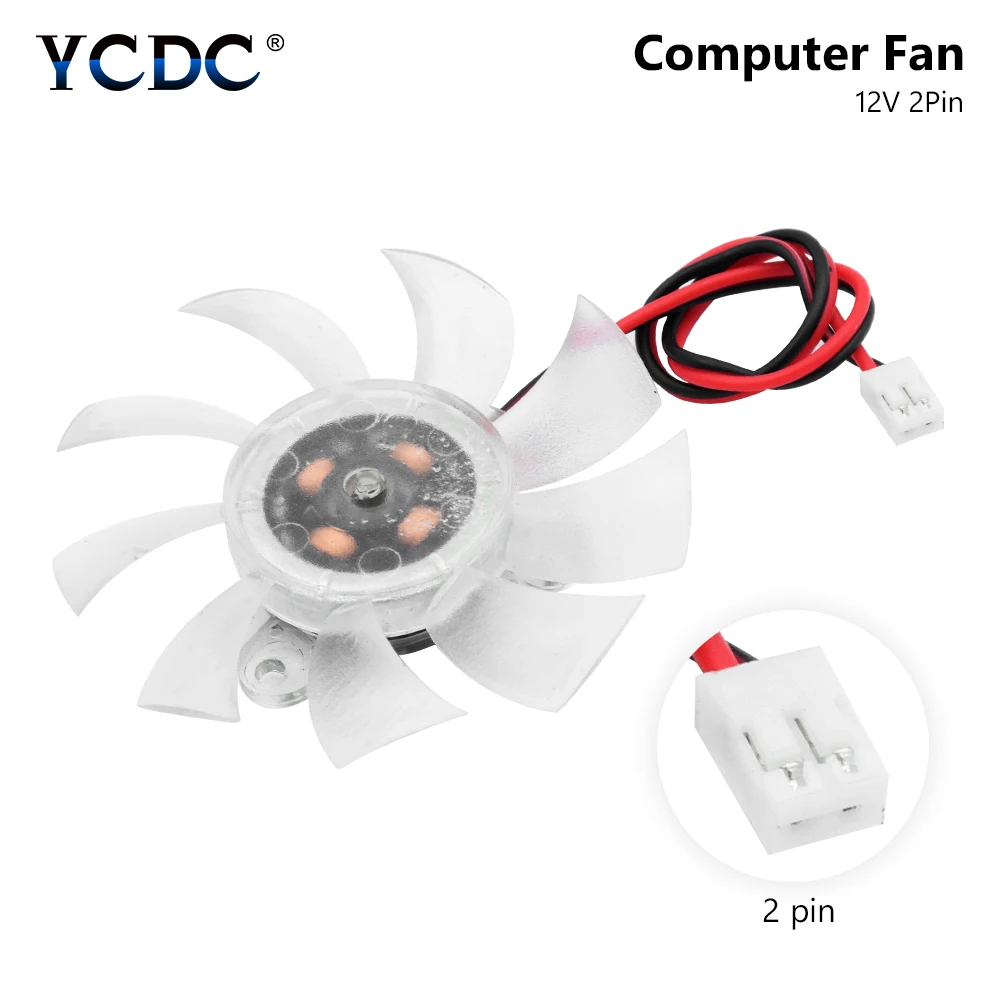 

YCDC VGA 12V CPU Heat Sink Fan Cooling Fan 60mm 6cm Computer PC Cooler Exhaust Blower 2 Pins Black