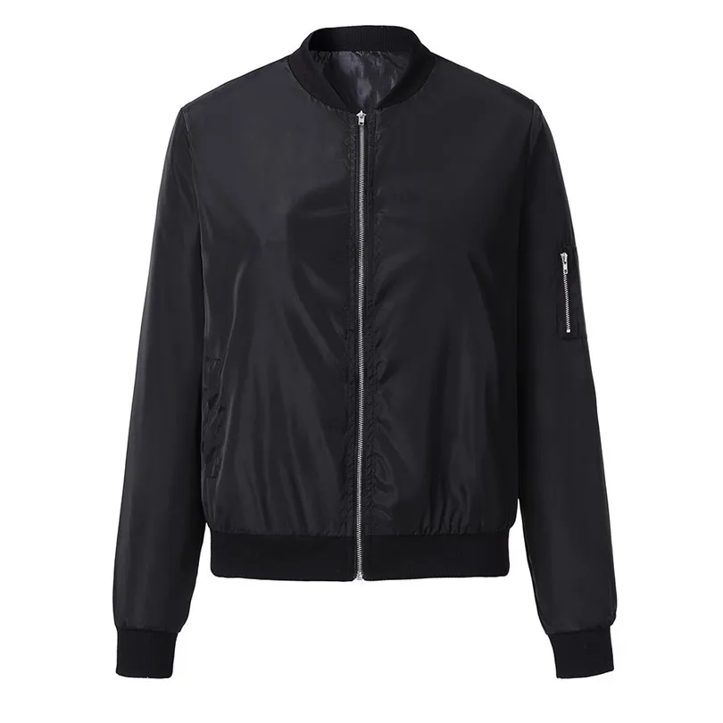 New Fashion Women Classic Quilted Jacket Autumn Winner Casual Short Bomber Solid Jacket Coat Outwear #E15 (7)