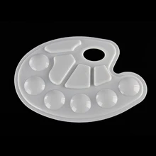 1 шт. художественная краска пластиковый для чертежей лоток цветная Палитра для масла Акварельная белая Палетка для рисования 10 колодцев дизайн с отверстием для большого пальца