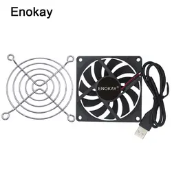 Оптовая продажа 2 шт. Enokay 80 мм 5 в USB 80x80x10 8 см 8010 Бесщеточный охлаждения Cooler PC Процессор Компьютерный Вентилятор с решеткой