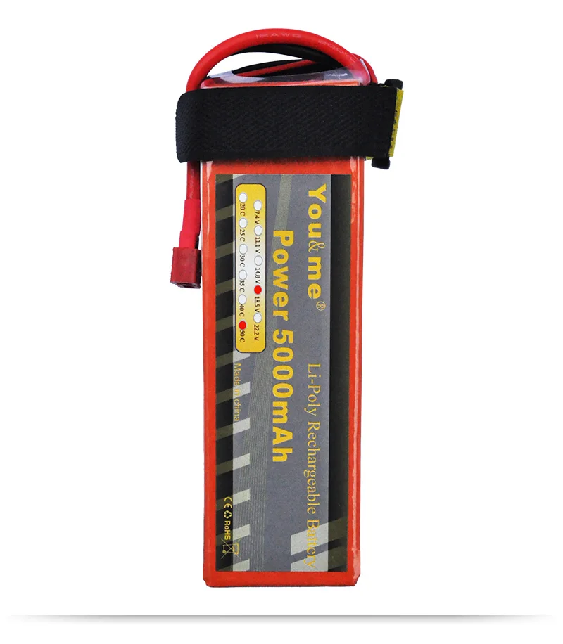 

Youme Li-Poly Battery 5000mAh 18.5V 50C Max 100C High burst rate For RC helicopters Cars Drone