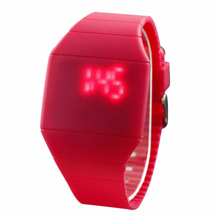 Nueva moda LED reloj de pulsera deportivo táctil resistente al agua Square  del Dial del reloj Digital de pulsera de silicona mujeres y hombres reloj  libre Shipping 2L|watch animal|watch aaawatches turquoise -