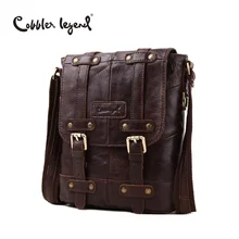 Cobbler Légende Marque Designer Vraie Peau de Vache En Cuir Hommes Bandoulière Épaule Messenger Bag Pour Homme D’affaires de Voyage Sacs 701132-1