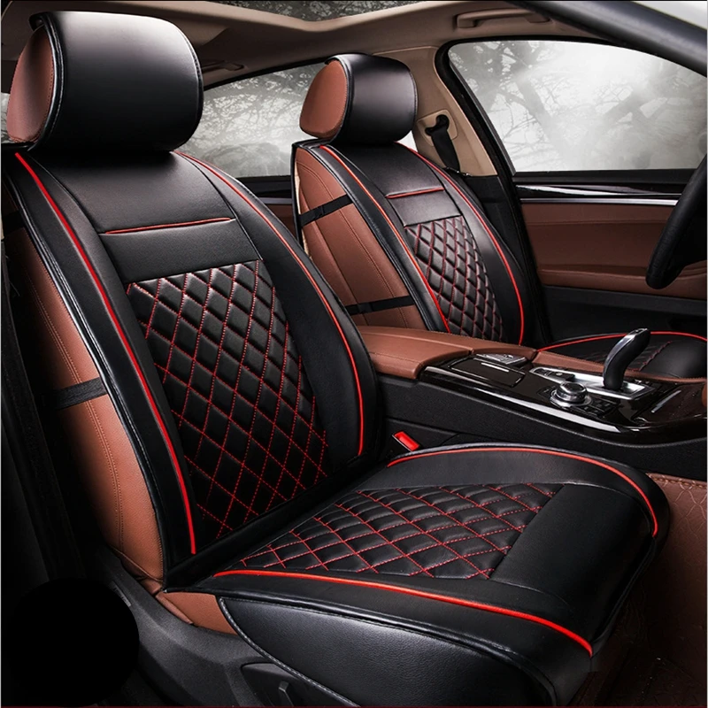 Negro y Rojo Cubiertas de Asiento de Coche Universal protectores Par X 2 frente a prueba de agua