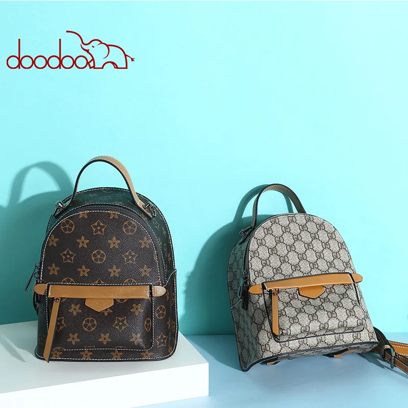 

2019 new trend small backpack retro pattern women's bag Korean version of fashion backpack women's mummy bag