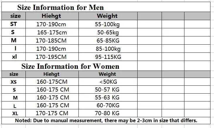 size adult