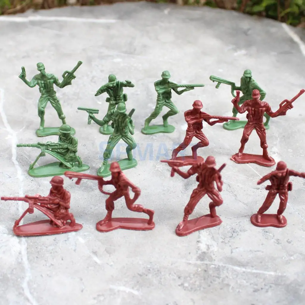 120pcs Plastic Army Playset 4cm WWII Soldier Army Men Action Figures Collectibles Gift - Army Green