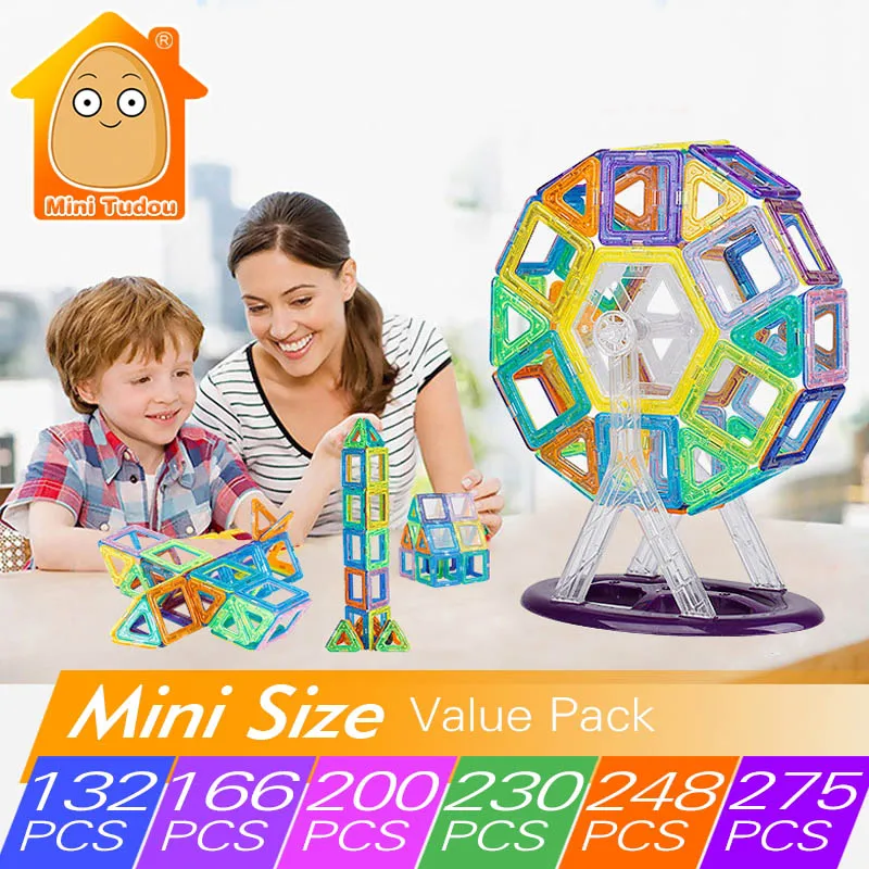 

MiniTudou 132pcs-275pcs Mini Magnetic Designer Building Blocks Model Building Toys Brick Enlighten Bricks Magnetic Toys For Kids