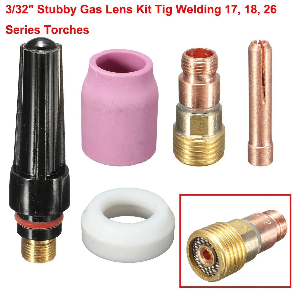 EATBALE 38Pcs Welding Torch Gas Lens Kit #10 Glass Cup Kit, For