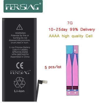 

5Pcs/lot For iPhone 7 7G Battery 100% Capacity Cell Phone Repair bateria Replacement Batteries for iphone7 Fast Delivery