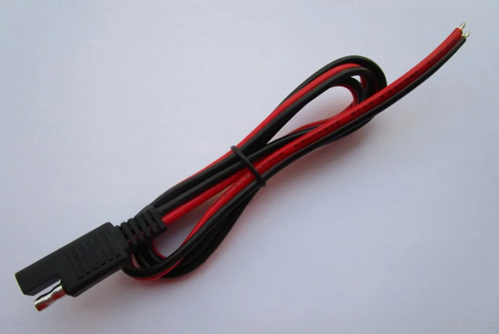

10 Pcs SAE DC Power Automotive Extension DIY Cable 2x1.5mm^2 Red and Black 100cm