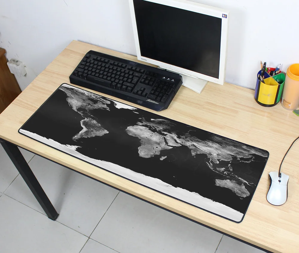 cheapest mousepads Gaming mousepad world map 90x30cm DIY HD print Large mouse pad gamer with