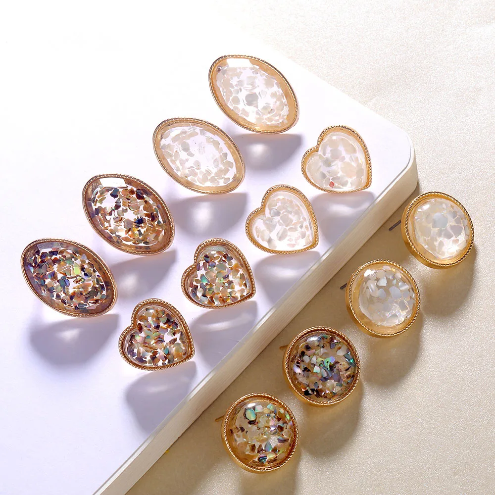 

VKME Korean Earrings Women's Earrings 2019 Earrings Resin Shell Small Earrings Jewelry New Bohemian Gifts