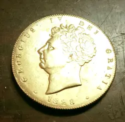 1828 Великобритания 1 Sovereign-George IV копия позолоченная монета