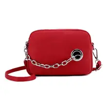 Женские модные повседневные однотонные сумки на плечо с цепочкой, Женские однотонные простые нейлоновые сумки через плечо bolso mujer