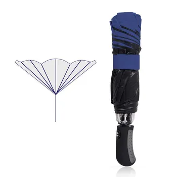 

Reverse Automatic Black Coating Umbrella Rain Women 3Folding Windproof Car Umbrella Men High Quality Business Gifts Parasol