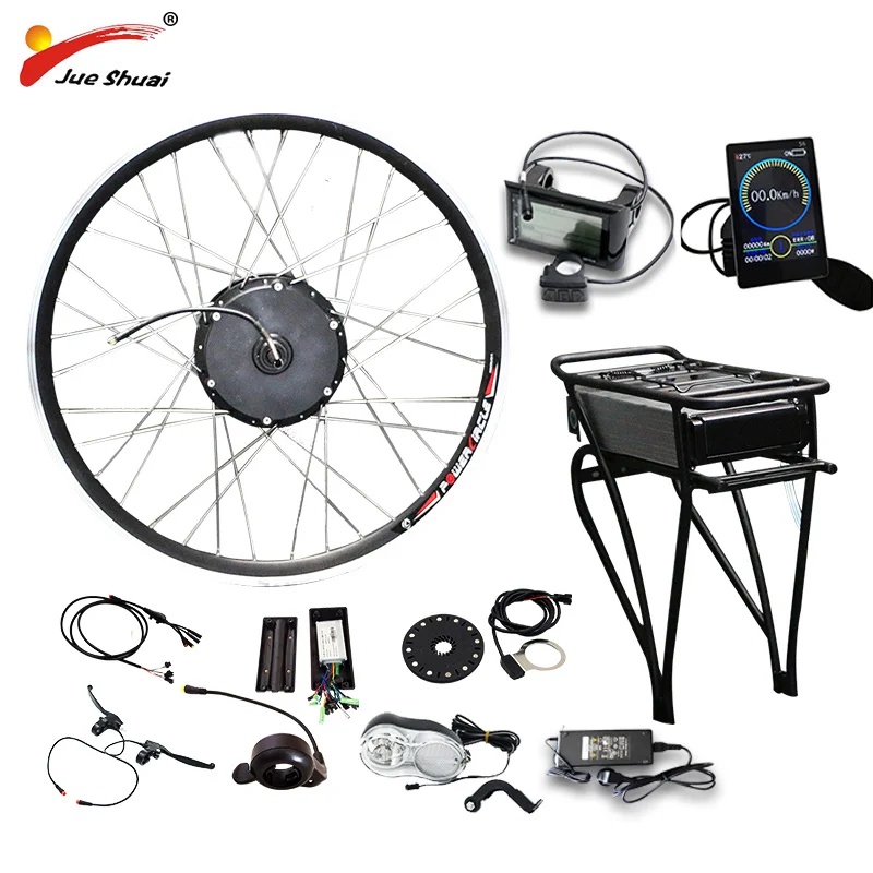 Discount E BIKE 48V 500W Motor Wheel Electric Bike Kit 48V 14AH Battery Electric Bicycle Conversion Kit for 26 700C 28 Front Wheel Motor 0