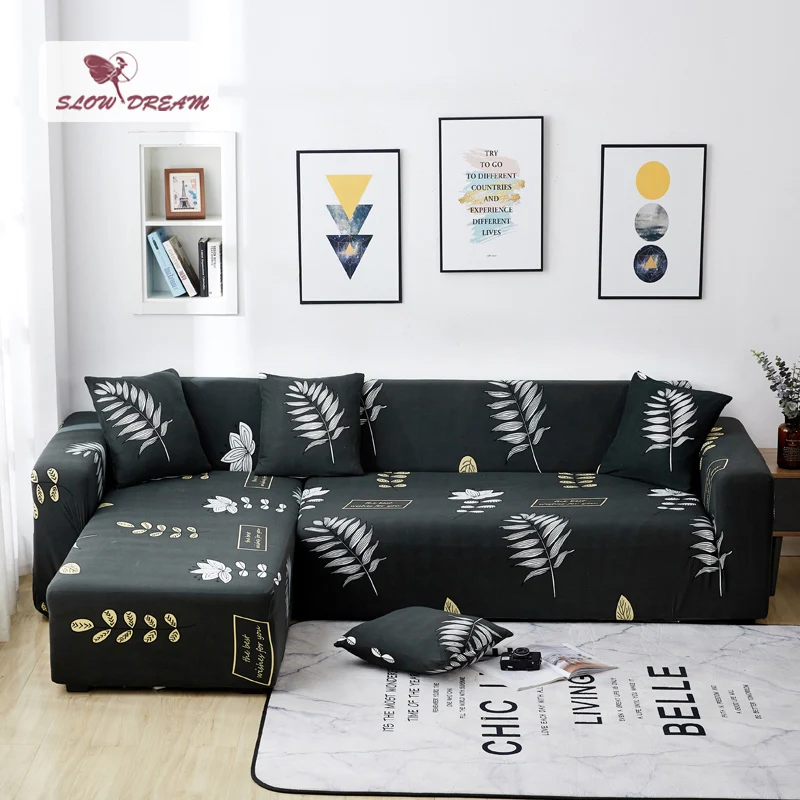 

Slowdream Elastic Band Assemble Sofa Cover Corner Couch Cover Anti-Dirty Removable Slipcover Decor Case For Sofa Living Room