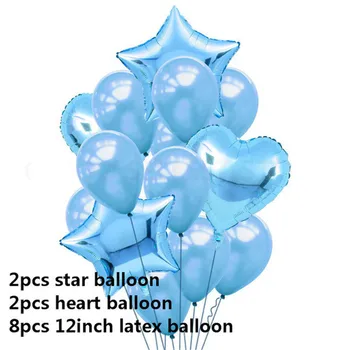 

12inch Pink Rose Gold Latex Balloons Star Heart Foil Aluminum Balloon Wedding Balloons Birthday Party Helium Supplies Decoration