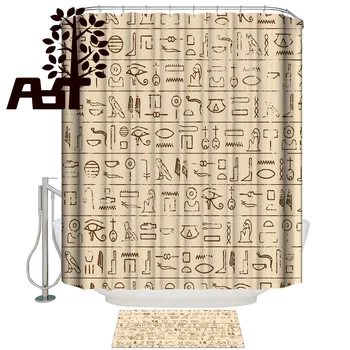 

Art Store Ancient Egyptian Graphics Bathroom Mat With Shower Curtain Bathroom Accessory Sets Waterproof Outside Toilet Fabric