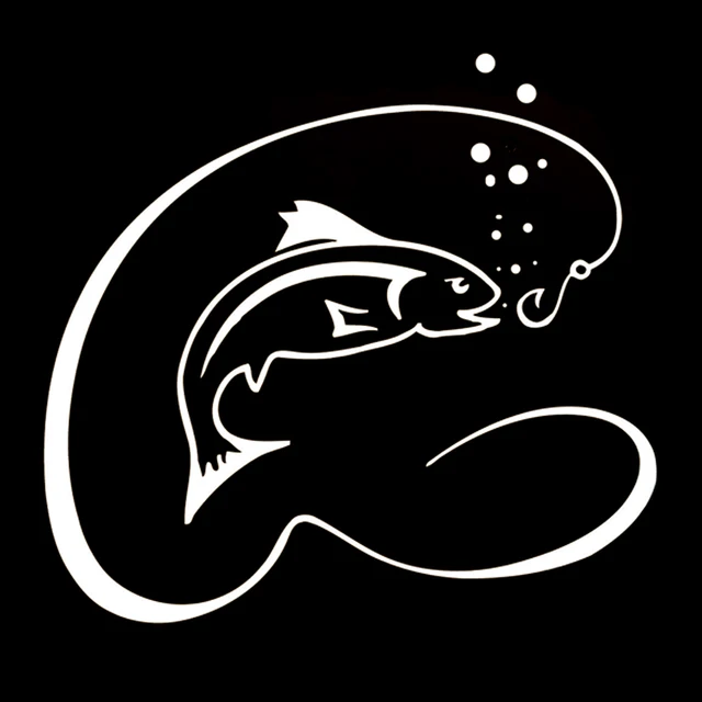 14.3CM*13.3CM Interesting Fishing Rod Decal Vinyl Decor Car Stickers