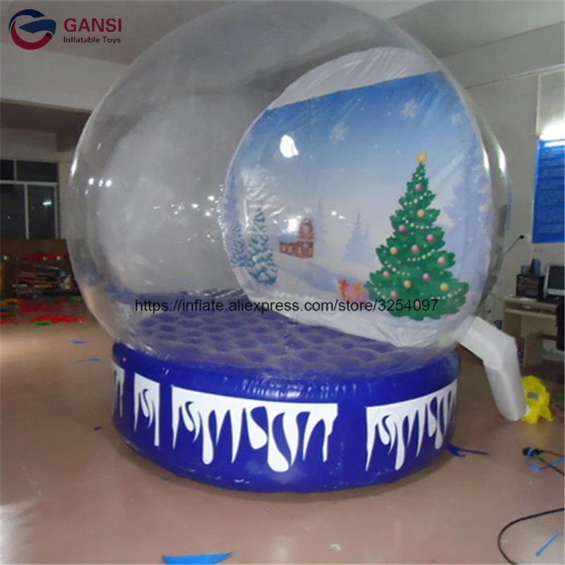Рождественское украшение Размер жизни снежный шар прозрачный надувной купол для живого шоу надувная палатка-иглу с насосом и