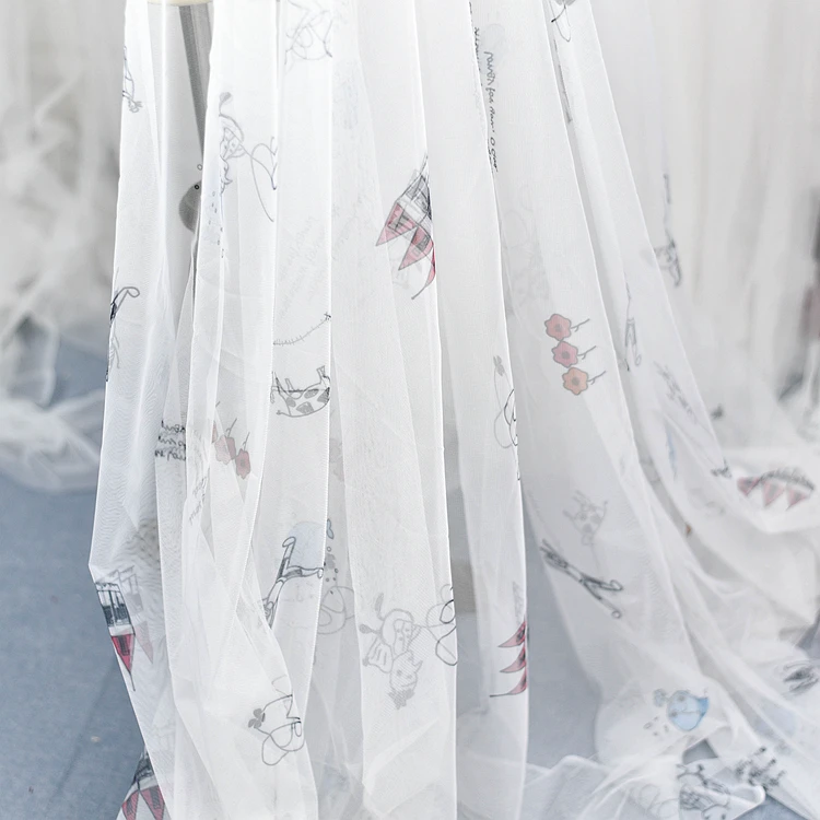 

Cartoon children's mesh gauze, soft net, vertical net gauze princess skirt, half dress, DIY fabric wedding accessories accessori